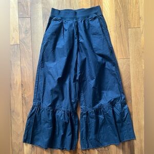 ATM Cropped Pants with Deep Ruffle Hem